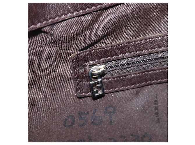 FENDI Pecan Tote Bag Canvas Black Khaki - vista 23