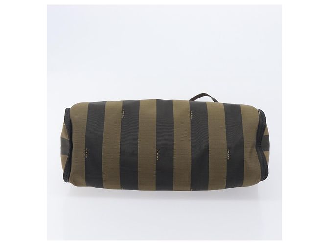 FENDI Pecan Tote Bag Canvas Black Khaki - vista 5