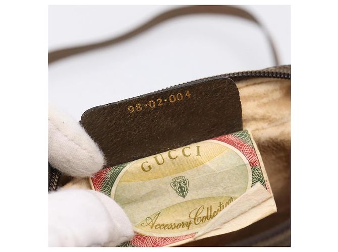 GUCCI GG Supreme Web Sherry Line Shoulder Bag PVC Beige 98 02 004 - vista 12