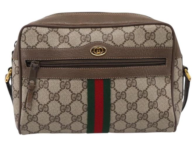 GUCCI GG Supreme Web Sherry Line Shoulder Bag PVC Beige 98 02 004 - vista 13