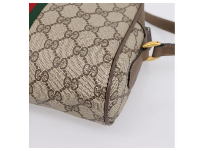 GUCCI GG Supreme Web Sherry Line Shoulder Bag PVC Beige 98 02 004 - vista 16