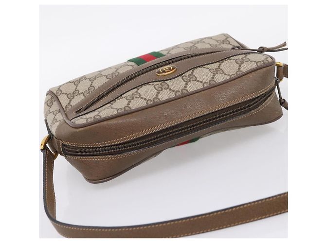 GUCCI GG Supreme Web Sherry Line Shoulder Bag PVC Beige 98 02 004 - vista 6