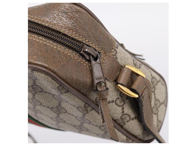 GUCCI GG Supreme Web Sherry Line Shoulder Bag PVC Beige 98 02 004 - vista 9