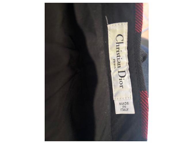 Christian Dior rot-schwarz karierte Wollhose - Ansicht 3