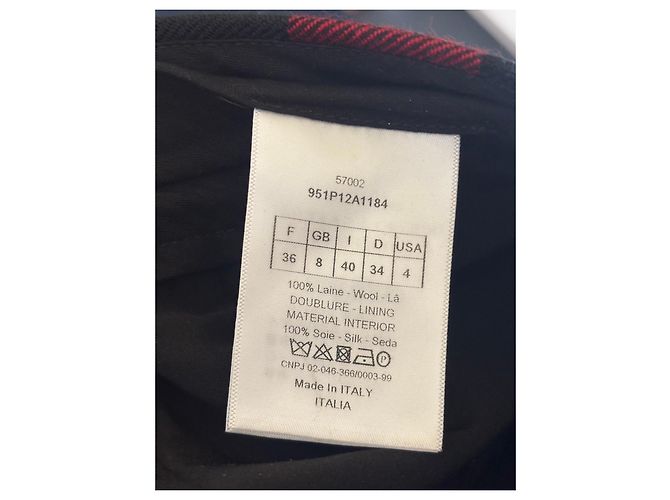 Christian Dior rot-schwarz karierte Wollhose - Ansicht 4