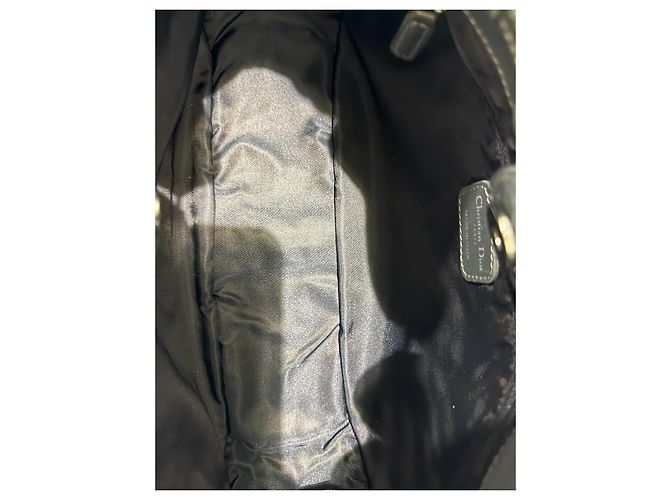 Christian Dior Borsa a tracolla Cannage Nylon Pelle Grigio Verde - vista 9