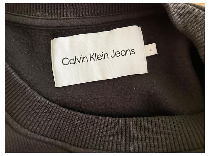 Calvin Klein Jeans Baumwoll-Sweatshirt - Schwarz - Ansicht 4