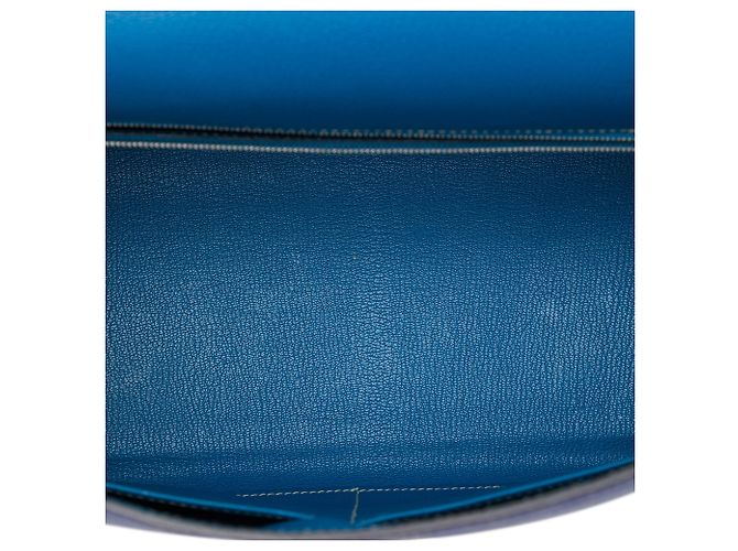 Hermès Blue Epsom Kelly II Retourne 35 - vista 4