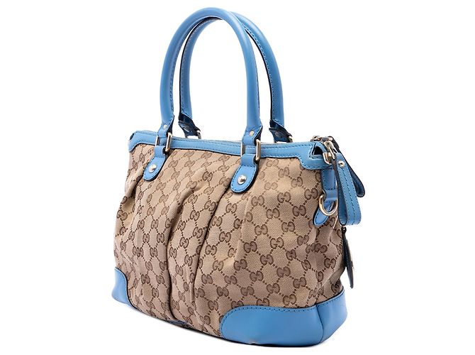 Borsa Gucci Beige GG Canvas Sukey Satchel - vista 2
