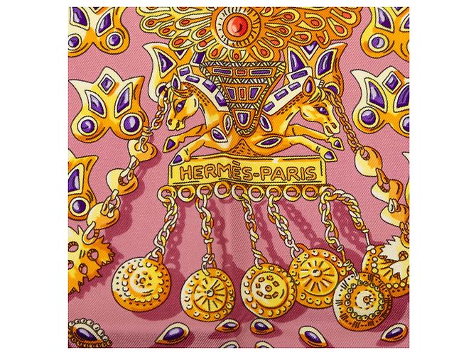Foulard di seta Hermès Pink Tresors Retrouves 90 - vista 3