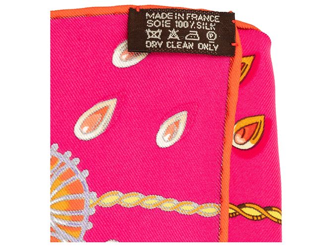 Foulard di seta Hermès Pink Tresors Retrouves 90 - vista 4