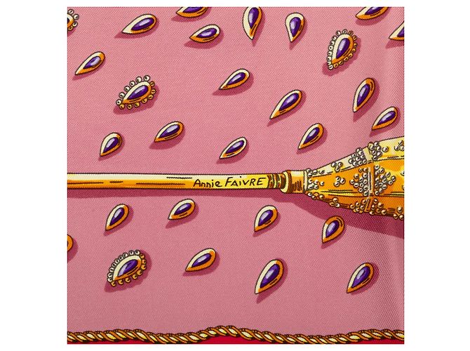 Foulard di seta Hermès Pink Tresors Retrouves 90 - vista 5