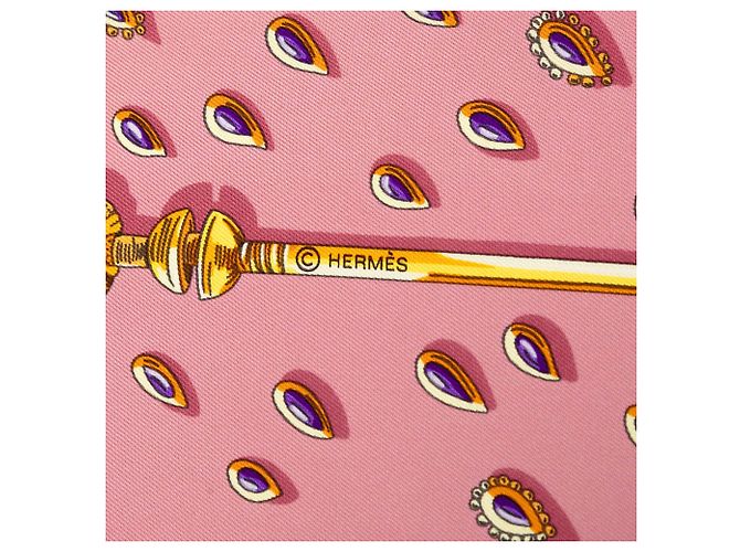 Foulard di seta Hermès Pink Tresors Retrouves 90 - vista 6