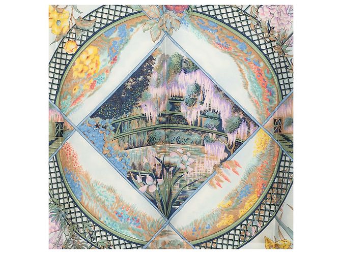 Foulard di seta Hermès Blue Giverny 90 - vista 2