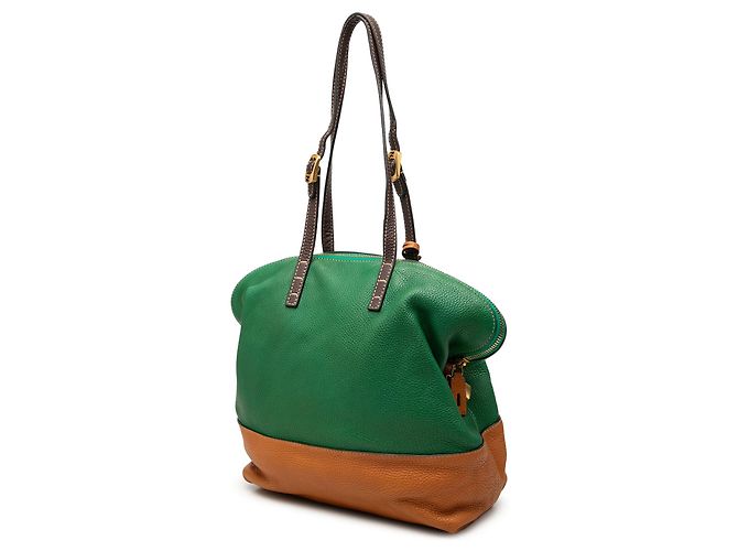 Fendi Green Medium Leather 2Bag Colorblock Tote - Ansicht 2