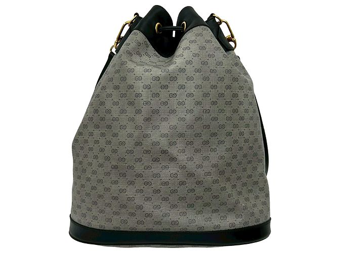 Borsa a secchiello con coulisse Gucci Gray Micro GG Supreme - vista 2