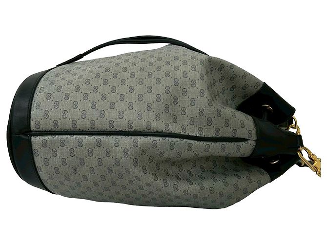 Borsa a secchiello con coulisse Gucci Gray Micro GG Supreme - vista 6