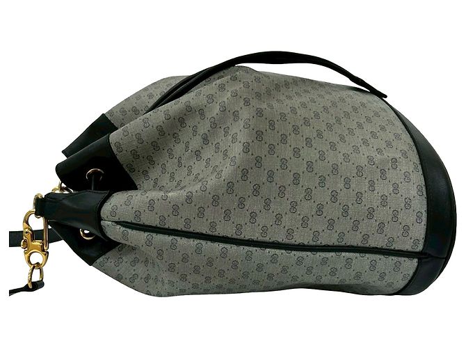 Borsa a secchiello con coulisse Gucci Gray Micro GG Supreme - vista 7