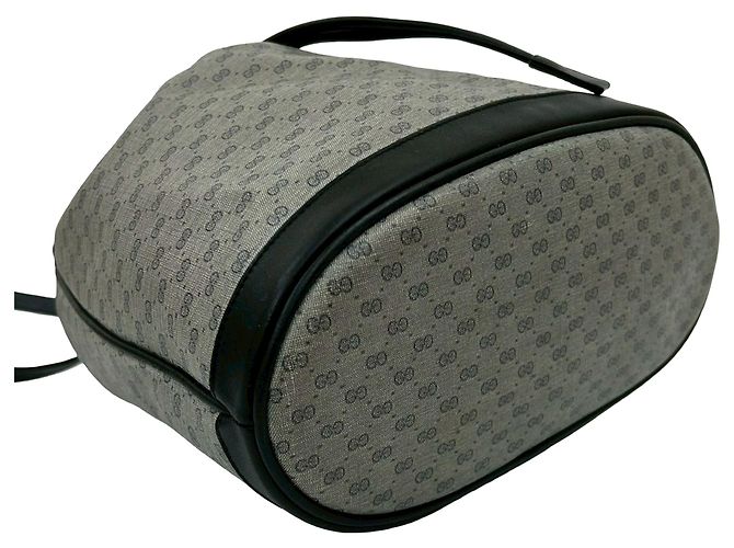 Borsa a secchiello con coulisse Gucci Gray Micro GG Supreme - vista 8