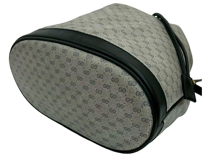 Borsa a secchiello con coulisse Gucci Gray Micro GG Supreme - vista 9