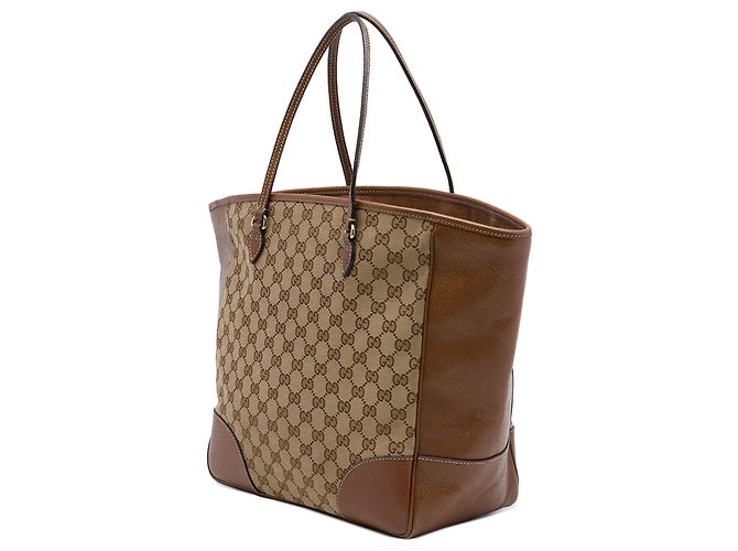 Gucci Bree Tote aus beigem GG Canvas - Ansicht 2