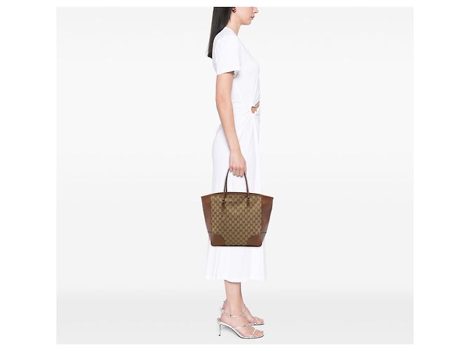 Gucci Bree Tote aus beigem GG Canvas - Ansicht 6