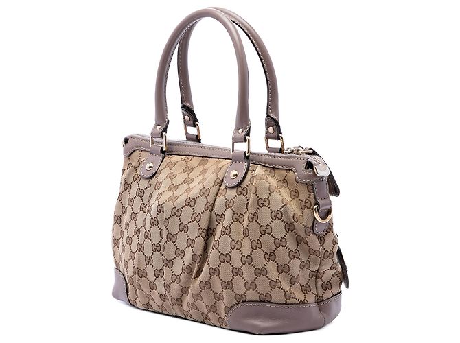 Borsa Gucci Beige GG Canvas Sukey Satchel - vista 2