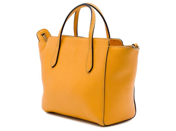 Borsa Mini Swing in pelle gialla Gucci - vista 2