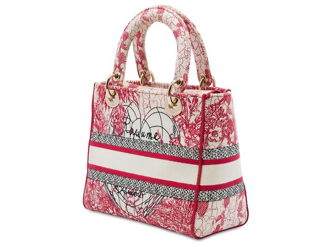 Dior Red DiorAmour Medium Embroidered Canvas Royale Lady D Lite - vista 2