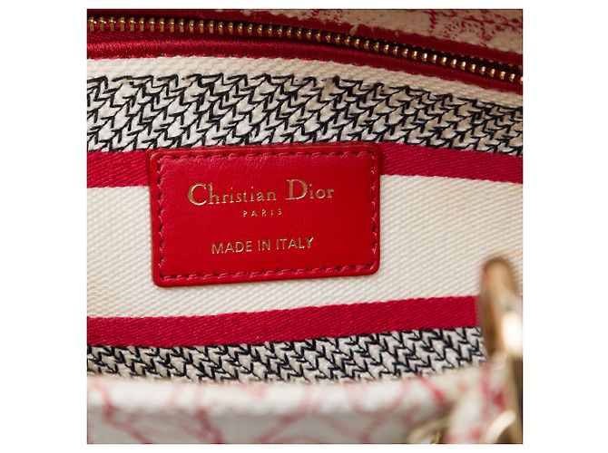 Dior Red DiorAmour Medium Embroidered Canvas Royale Lady D Lite - vista 5