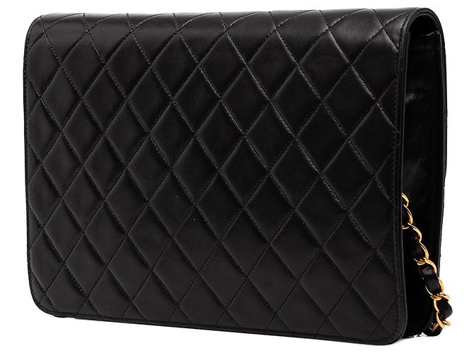 Chanel Black Medium CC Quilted Lambskin Single Flap - vista 2