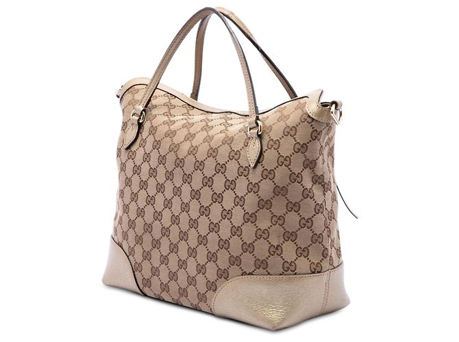 Borsa Tote Gucci Bree Fold Over Medium in tela GG beige - vista 2