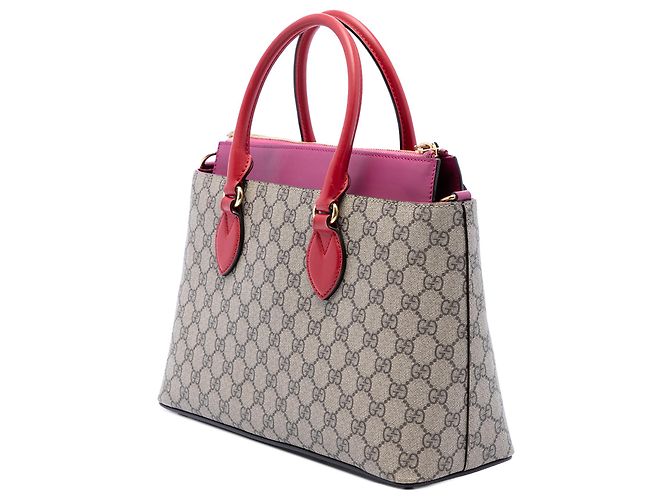 Borsa Satchel Gucci Beige GG Supreme Linea A - vista 2