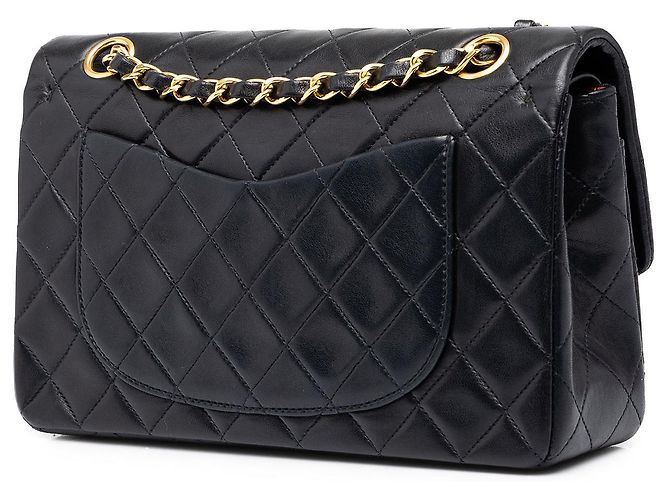 Chanel Black Small Classic Lambskin Double Flap - vista 2