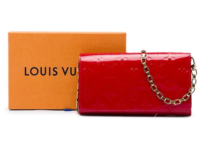 Portafoglio a catena Louis Vuitton Red Monogram Vernis - vista 6