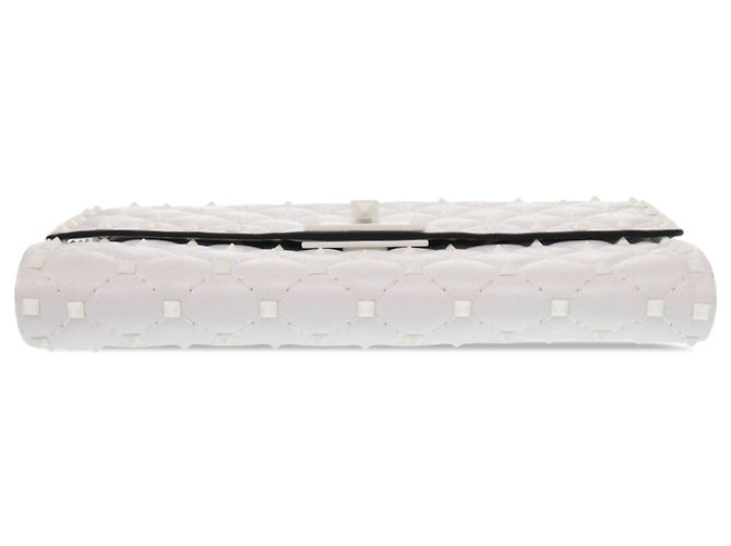 Cartera con cadena Valentino White Lambskin Free Rockstud Spike - vista 3