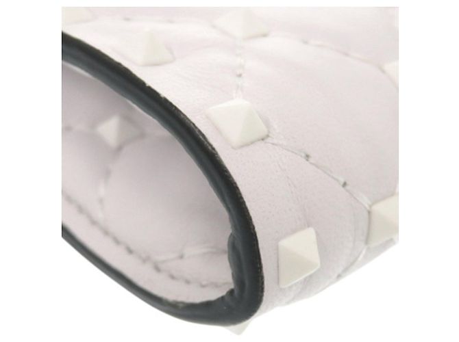 Cartera con cadena Valentino White Lambskin Free Rockstud Spike - vista 8