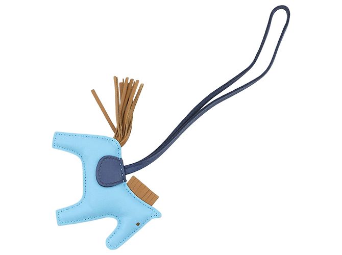 Hermès Blue Milo Lambskin Grigri Rodeo Bag Charm PM - vista 3