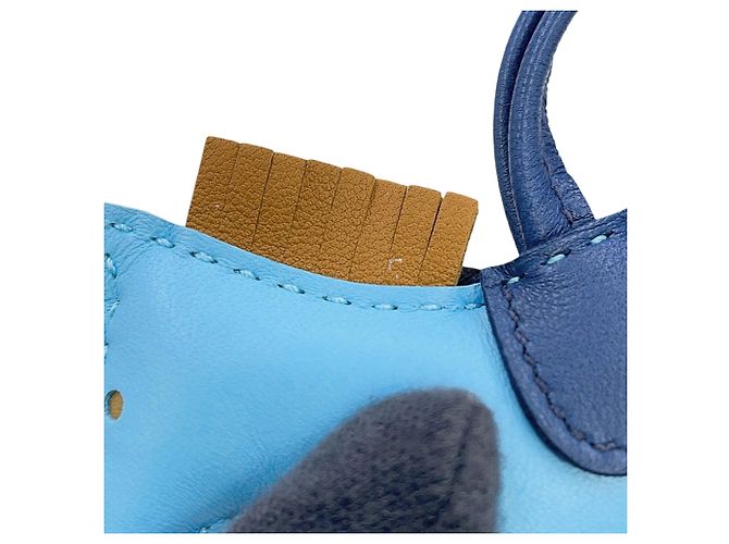 Hermès Blue Milo Lambskin Grigri Rodeo Bag Charm PM - vista 4