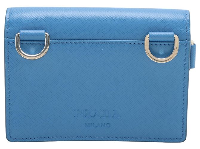 Prada Mini Borsa Crossbody Saffiano Blu con Chiusura a Vite - vista 2