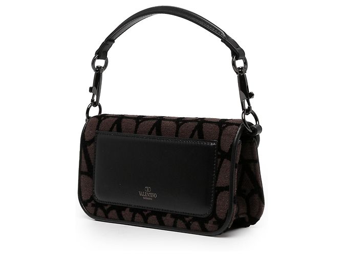 Valentino Borsa Satchel Small Toile Iconographe VLogo Loco Marrone - vista 2