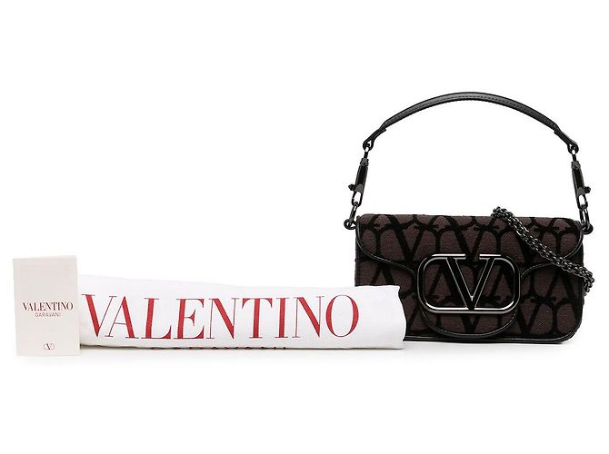 Valentino Borsa Satchel Small Toile Iconographe VLogo Loco Marrone - vista 6