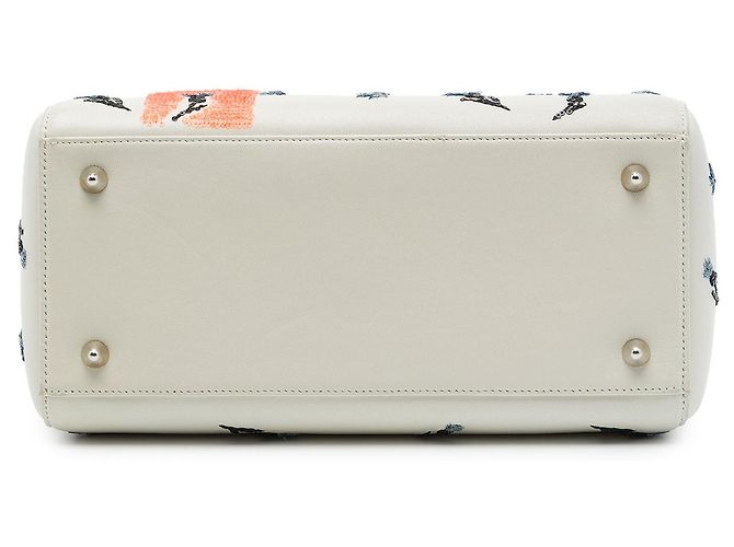 Dior White Medium Lambskin Floral Sequin Lady Dior - vista 3