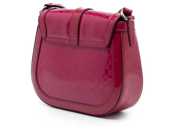 Gucci Pink Small Microguccissima Patent Stirrup Crossbody - vista 2