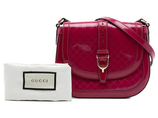 Gucci Pink Small Microguccissima Patent Stirrup Crossbody - vista 7