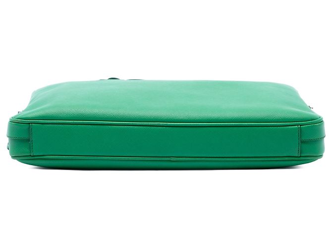 Borsa Business Prada in Saffiano Verde - vista 3