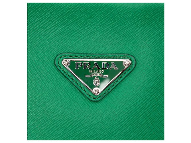Borsa Business Prada in Saffiano Verde - vista 5