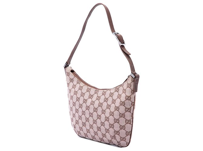 Borsa a tracolla Gucci in tela GG beige - vista 2