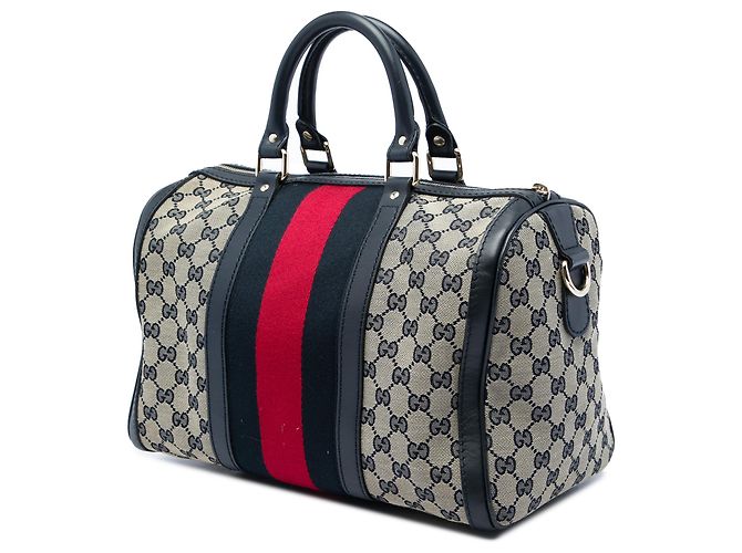 Borsa Boston Gucci Beige Medium GG Canvas Web Joy - vista 2