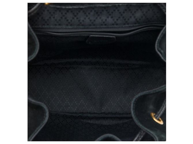 Bamboo Zaino Gucci Large in camoscio nero con coulisse e bambù - vista 4